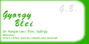 gyorgy blei business card